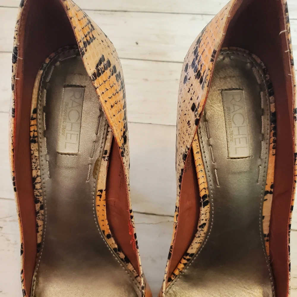 RACHEL Rachel Roy spiked studded snake skin heels pink orange‎ peach